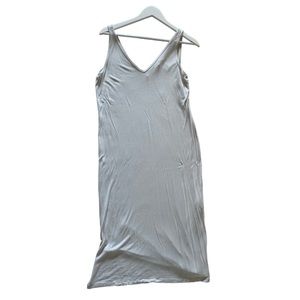 H&M Basics Soft Grey Casual Maxi Dress Size Small, Long Sleeveless Cotton Dress